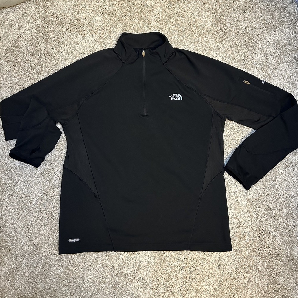 The North Face 1/4 Zip Mens Black Flight Series Vapor Wick Large